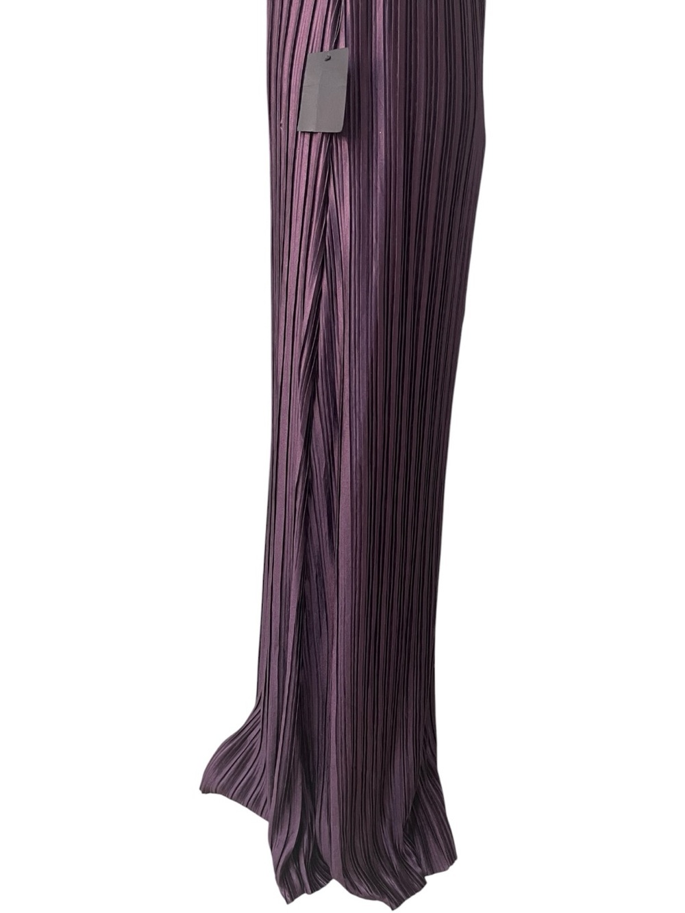 Lulus Whimsical Beauty Satin Pleated Plisse Strapless Maxi Dress Dark Purple - Picture 6 of 16